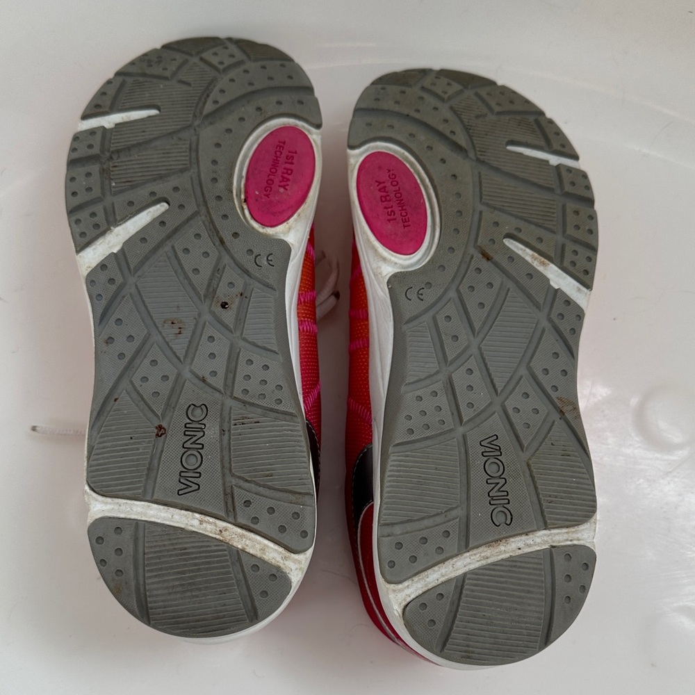 Vionic Women's Vibrant Orange and Pink Sneakers - Picture 4 of 5